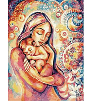Anne Şefkati Sayılarla Boyama Seti 40x 50 cm (Tuvale Gerili)