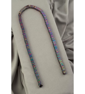 Hematit Doğal Taş Parlak Gökkuşağı Rondela Kesim 6x1mm Dizi [AA]