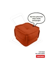 Dekoratif Kare Puf Bench 40x40x32 cm Oturma Odası Kiremit