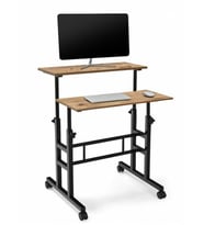 Yükseklik Ayarlı Bilgisayar/Laptop ve Çalışma Masası - Atlantik Çam 70x60 (Tekerli)