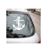 Deniz Çapası Ve Zincir Sticker Yapıştırması 22cm Beyaz