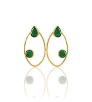Kadir Jewellery 22 Ayar Altın Kaplama Geometrik Küpe -El İşçiliği Ve Hipoalerjenik Küpe