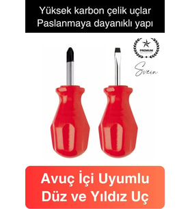 Profesyonel 2'li Avuç İçi Tornavida Seti Düz Yıldız Cep Boy Taşınabilir Vidalama Ev İş Yeri