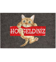 Kedi Köpek Komik Tasarımlı Dekoratif Kapı önü Paspas, Dış Mekan/Ev İçi/Banyo/Mutfak/Yatak Odası/Giriş Paspasları (Hoşgeldiniz Kedi, 40x60)