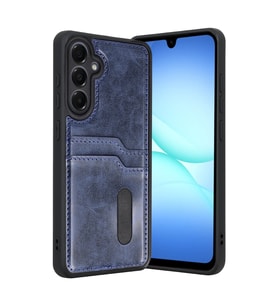 Samsung Galaxy A57 5G Sara Kartvizitli Deri Kılıf - Lacivert