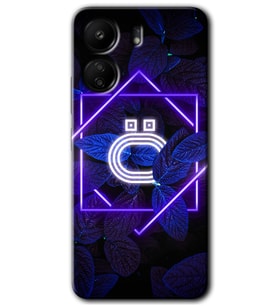 Xiaomi Redmi 13C Kılıf HD Desen Baskılı Kılıf - Dark Neon Yaprak Ö Harfi