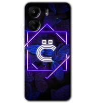 Xiaomi Redmi 13C Kılıf HD Desen Baskılı Kılıf - Dark Neon Yaprak Ö Harfi