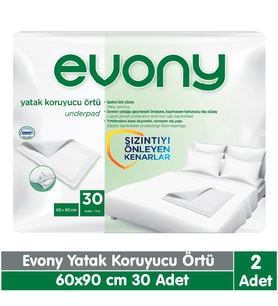 Evony Yatak Koruyucu Örtü 60x90 cm 2x30 60 Adet