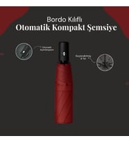 Bordo Kılıflı Otomatik Kompakt Şemsiye