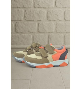 Rakerplus Hakiki Deri Kum Rengi Çocuk Sneakers Spor Ayakkabı (Kum Beji)
