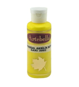 Sarı Akrilik Boya Artebella Sarı Akrilik Boya 3002 Boya Sarı 130 ml (Karışık)