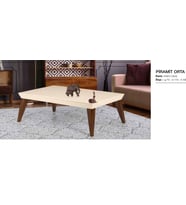  Orta Sehpa18251 OSM PİRAMİT Model Parlak Ceviz Krem Kayın retro ayak El yapım