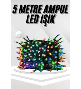 Ledli Fişli Led Dekor Lambası 5M RGB Yılbaşı Ağacı Işığı