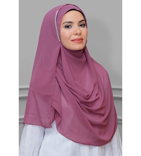 Gül Kurusu Pratik Hazır Geçmeli Malezya Şal Şifon Taşlı 1850_18