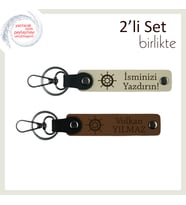 Baba İçin Hazırlanmış Kalıcı Hatıra, Gemi Temalı Anahtarlık Takımı, Sütlü Kahve-Açık Kahve