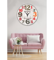 Retro Tasarımlı Duvar Saati 35x35 Cm (Baskılı)
