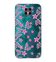 PrintiFy Huawei Mate 30 Lite Uyumlu Kamera Korumalı Floral Pembe Tasarımlı Şeffaf Silikon Kılıf