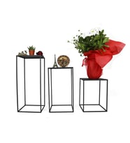 Metal Zigon Sehpa Çiçeklik 3 ‘lü Set WD19