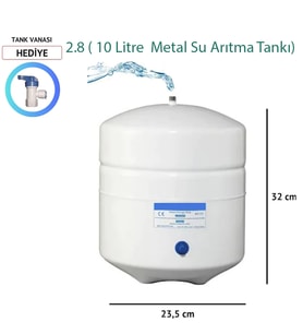 8 Lt. Metal Tank 2.2 Galon Su Arıtma Tankı (Beyaz)