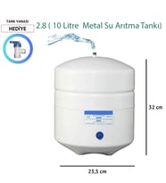 8 Lt. Metal Tank 2.2 Galon Su Arıtma Tankı (Beyaz)