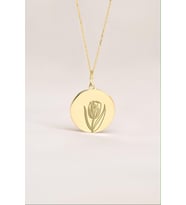 Kişiye Özel Tasarım Lale Kolye 925K Gümüş (Gold)