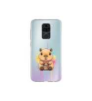 Redmi Note 9 ile Uyumlu Splash Kapibara Tasarımlı Şeffaf Silikon Kılıf