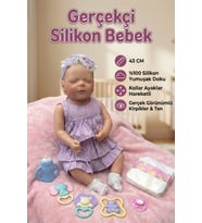 Gerçekçi Et Bebek 43 Cm Uyuyan Bebek - %100 Silikon Dokulu Aksesuarlı Reborn Oyuncak