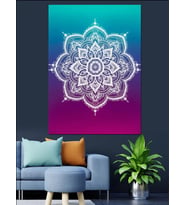 Mandala Desenli Soyut Sanat Dekoratif Kanvas - Mdf Ahşap Tablo