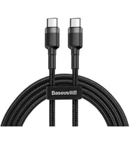 Şarj & Data Aktarımı Kablosu, Gri - Siyah, 2 m, 3 A, 60 W, USB Type C & USB Type C, PD2.0, Flash/Hızlı Şarj