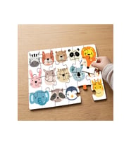 Hayvanları Tanıyalım Tasarımlı 24 Parça Ahşap Çocuk Puzzle MPK0469