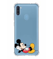 Samsung Galaxy M11  Köşe Korumalı Antişok Kapak Mickey Mouse Tasarımlı Şeffaf  Kılıf