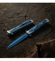 Knivox Browning Blue Titanyum Kaplama Ejderha İşlemeli Kamp Çakısı