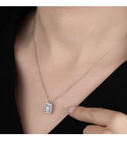 Taşlı Baget 925 Ayar Gümüş Kolye