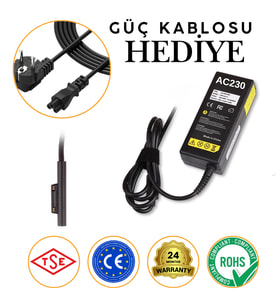 Microsoft Q4Q-00001 15V 4A ile UyumluTablet Adaptörü RPA-AC230 (RTBA-MS03) (Siyah)