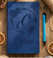 Kişiye Özel Ayçiçekli O Harfli Defter Doğum Günü Hediyesi