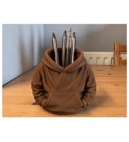 Alvera Kapüşonlu Sweatshirt Kalemlik – 3D Baskı Masaüstü Organizer-Kahverengi