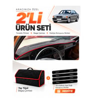 e-biz MERCEDES W201 E-CLASS 190-190E (1982-1993) Torpido + Tay Tüyü Çanta - Siyah-Kırmızı - MB003