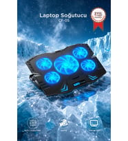 Torima Laptop Soğutucu Ayarlanabilir Rgb Dizüstü Bilgisayar Soğutma Fanı CF05 Siyah