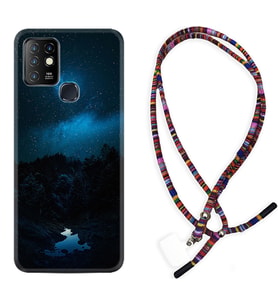INFINIX Hot 8 9 10 11S Hot 10 Play 10T Kılıf Boyun Asklı Rasta Silikon Gece 1633