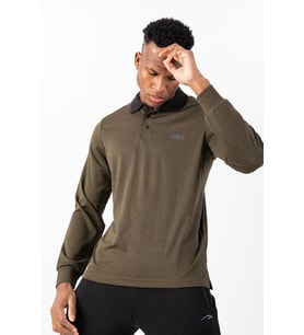 Maraton Regular Erkek Polo Yaka Haki Sweatshirt