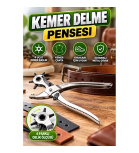 6 Uçlu Döner Başlıklı Delme Pensesi – Kemer, Çanta ve Ayakkabı İçin