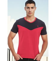 T8591 DEWBERRY MENS T-SHIRT-KOYU BORDO