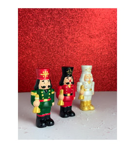 3'lü Set Yılbaşı Dekoru Fındık Kıran Kurşun Asker Nutcracker Yeni Yıl Biblo