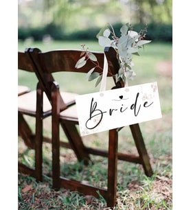 Bride Groom  ve  Ailesi  Sandalye Etiketi, Düğün Oturma Kartı 10x20 cm 6 adet