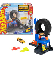 Hot Wheels Lastik Dükkanı Metal Parça Ve Çekici Kutusu 1/64 Ölçekli, Çok Yönlü Oyun Ve Speed Snap Pa