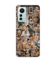 Xiaomi Mi 12 Lite Uyumlu Aesthetic Sanatsal Kolaj Desenli Şeffaf Telefon Kılıfı