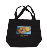 VAN GOGH AYÇİÇEĞİ TAM TABLO TASARIM LARGE OMUZ ÇANTASI SİYAH (Karışık)
