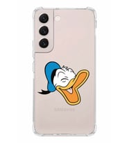 Samsung Galaxy S22 Uyumlu Köşe Korumalı Antişok  Kapak Donald Duck Tasarımlı Şeffaf  Kılıf