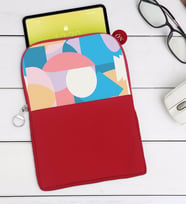 BK Gift Modern Art Tasarımlı Taşınabilir Koruyucu Tablet Kılıfı & Organizer Çanta - Kırmızı-1