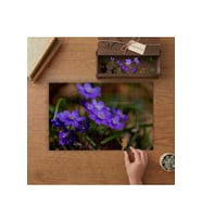 Mavi Orman Çiçekleri Tasarımı 240 parça Ahşap Puzzle Ahşap Kutuda MP05229